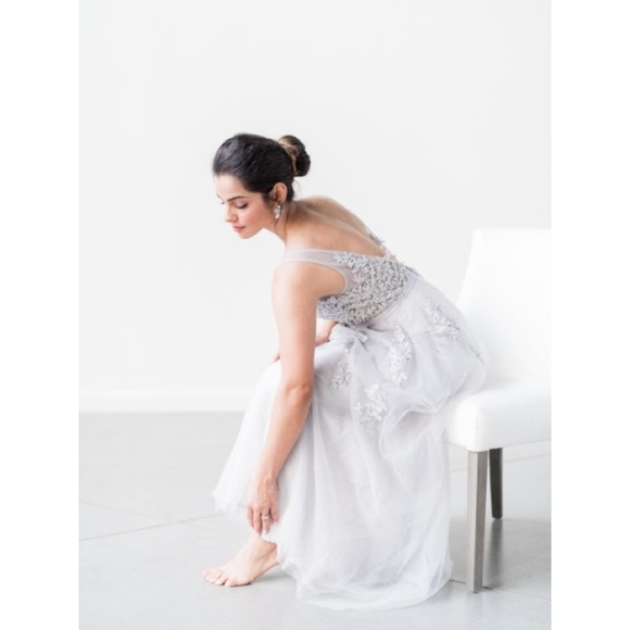 Stunning Floral V-Neck Prom Dress - Picture 6 of 8